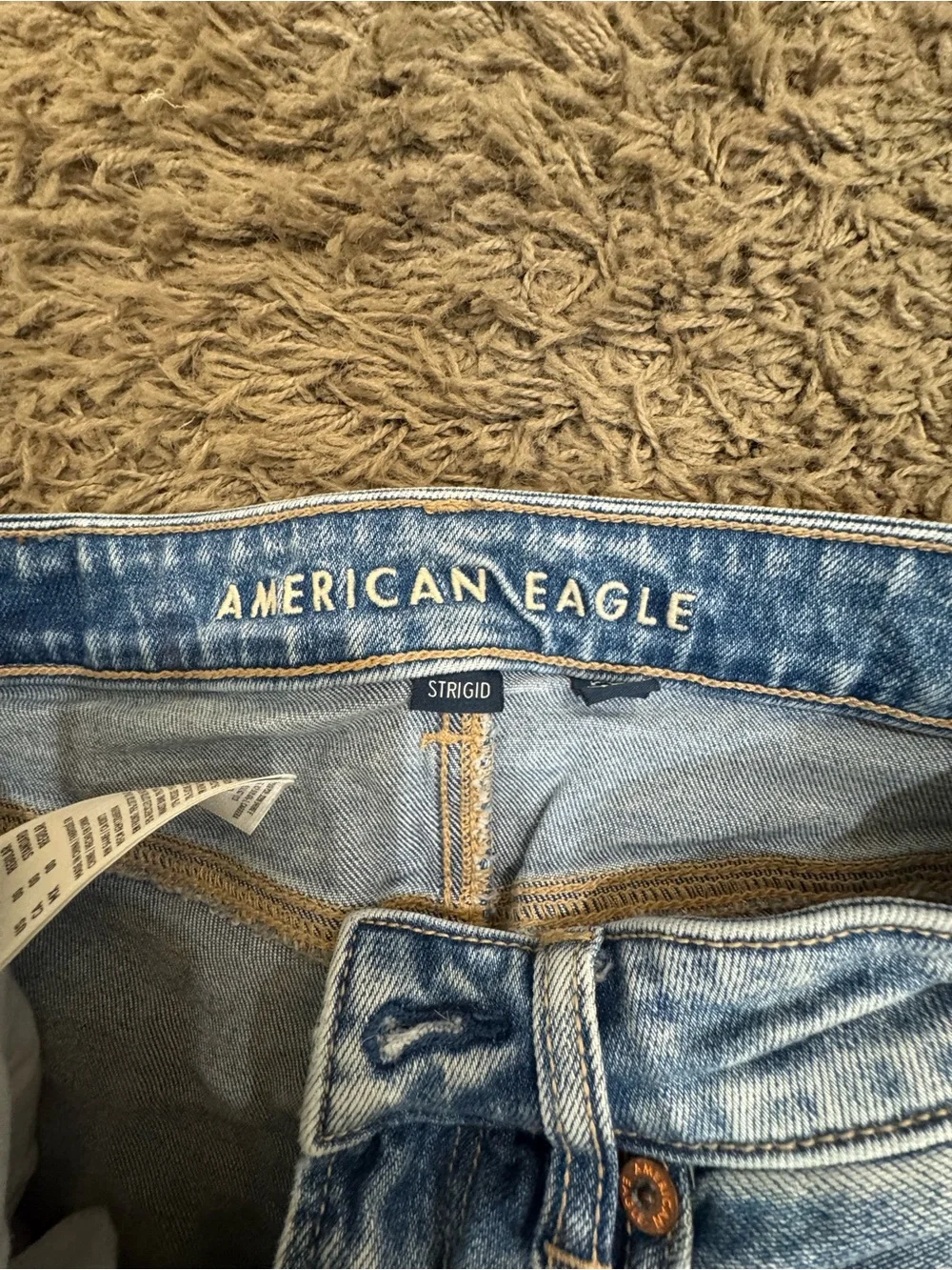 American Eagle Outfitters Light Blue Distressed Straight-Leg Jeans